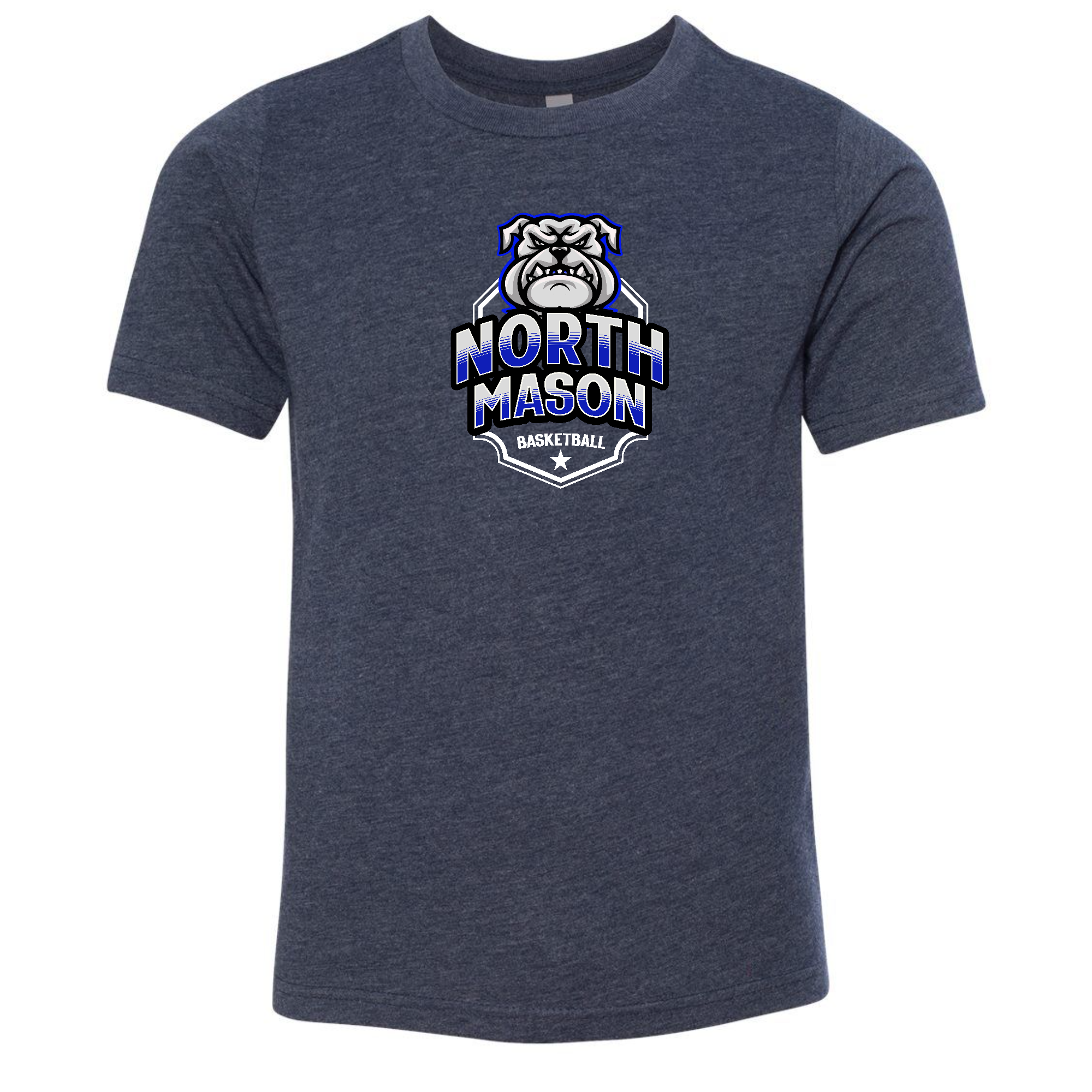 North Mason Basketball T-Shirt Bulldog Badge (Unisex)